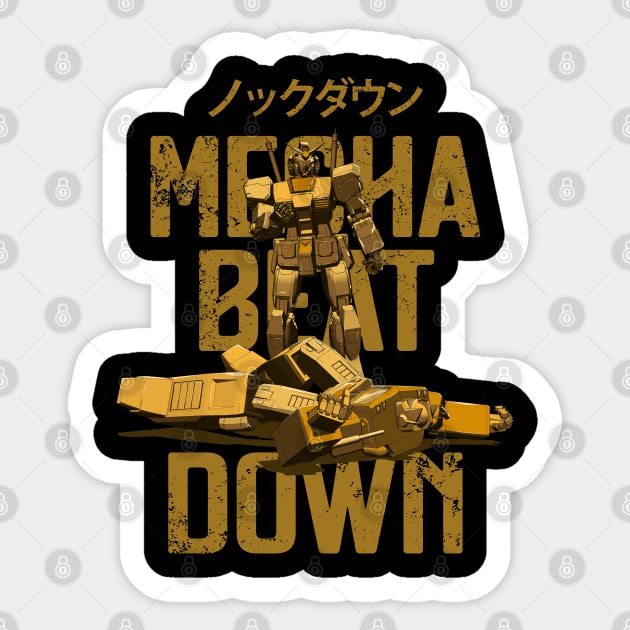 Knockout Mecha Beatdown (Gold Edition) Sticker by manoystee